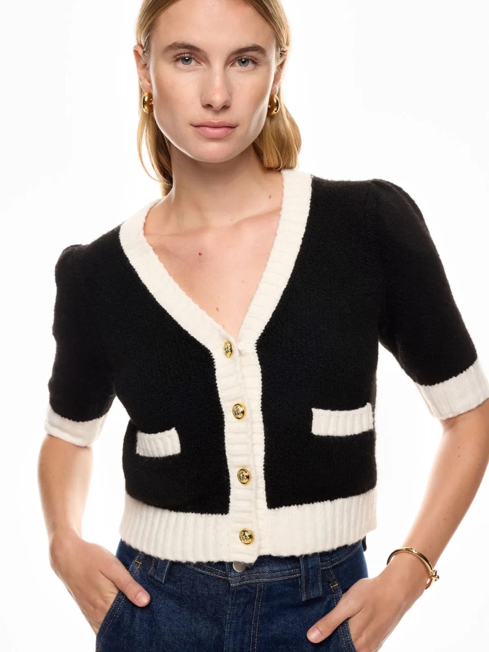 Cece Contrast Trim Cardigan